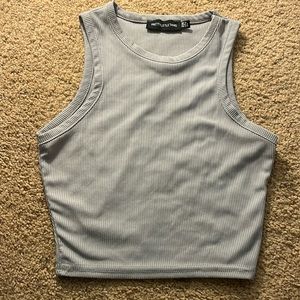 PRETTY LITTLE THING GREY HALTER TOP
